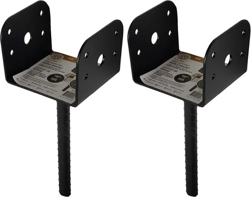 Vista 10 de Nuvo Iron DSB4 4 Soporte decorativo negro para sillín para postes de 3.5 x 3.5 pulgadas
