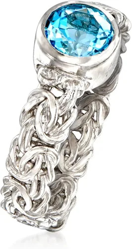 Vista 3 de Ross-Simons Anillo bizantino de topacio azul suizo de 1.00 quilates en plata de ley