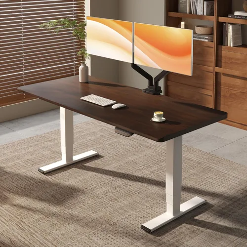 Vista 34 de FLEXISPOT E6 MAX Woodix - Escritorio de pie de madera maciza de acacia de 48 x 24 pulgadas, doble motor, resistente, capacidad de 330 libras
