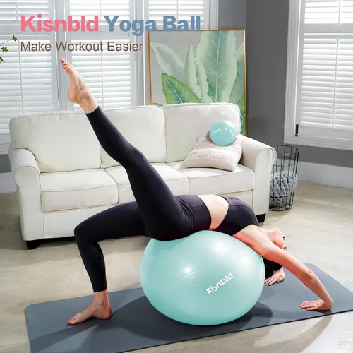 Vista 2 de kisnbld Pelota de ejercicio, pelota de yoga extra gruesa para entrenamiento y estabilidad durante el embarazo, 4 tamaños, pelota de equilibrio