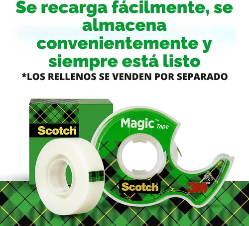 Vista 7 de Scotch Magic Tape, 4 rollos, numerosas aplicaciones, invisible, diseñado para reparación, 3/4 x 300 pulgadas, en caja
