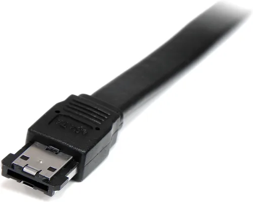 Vista 2 de StarTech - Cable eSATA externo blindado de 3 pies, color negro (ESATA3) Cable eSATA a eSATA, Serial ATA 150, macho a macho
