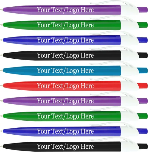 Vista 11 de SyPen Bolígrafos personalizados con tu logotipo o texto personalizado, paquete de 500 unidades a granel para negocios, fiestas y eventos, bolígrafos