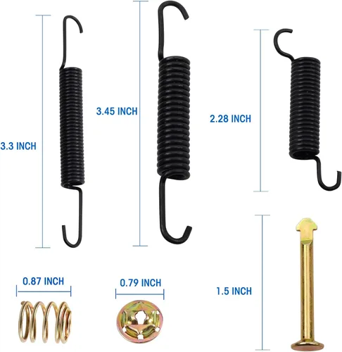 Vista 3 de Roykaw EZGO Pastillas de zapatas de freno y kit de muelles compatible con modelos de carrito de golf TXT/ST350/Workhorse y Yamaha 1993-Up G14, G16
