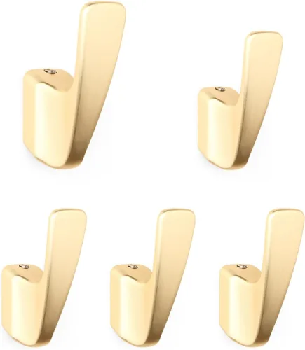 Vista 7 de Paquete de 5 ganchos para abrigos, ganchos de pared, ganchos para abrigos de montaje en pared, soporte de ganchos de pared de metal para colgar