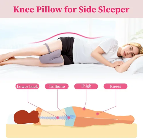 Vista 3 de THMINS Almohada de rodilla para mujer para dormir de lado, soporte para muslos y rodillas, ajuste cómodo, sueño relajante, correa ajustable