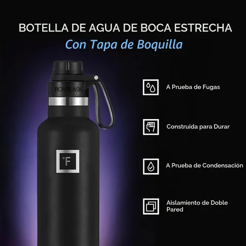 Vista 2 de IRON °FLASK Botella de agua de boca estrecha de 24 onzas con boquilla Aurora