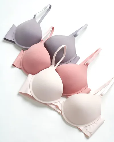 Vista 2 de Jessica Simpson Sujetador para mujer Paquete de 3 sujetadores alisadores de microfibra moldeada cómoda Copa BC Copa