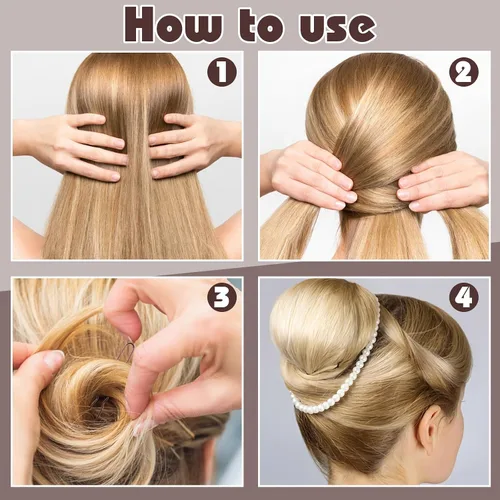 Vista 4 de Juego de 480 horquillas para el cabello, horquillas en forma de U para moños, horquillas para el cabello para mujeres, bandas de goma