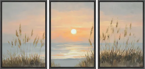 Vista 10 de Ashbrook Set de Arte de Pared en Lienzo Enmarcado, Naturaleza, Horizonte de Playa Nebulosa, Ilustraciones de Área Silvestre, Bellas Artes, Paisaje