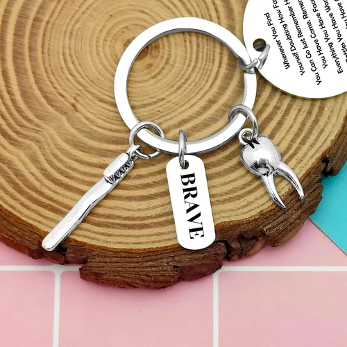 Vista 3 de Regalo para dentistas, divertido llavero de dentista, regalos para hombres y mujeres, regalo de higienista dental, regalo para estudiantes dentales