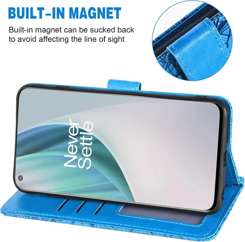 Vista 3 de Asuwish Funda de teléfono para OnePlus Nord N10 5G con protector de pantalla de vidrio templado y funda de cartera de encaje, soporte para tarjetas