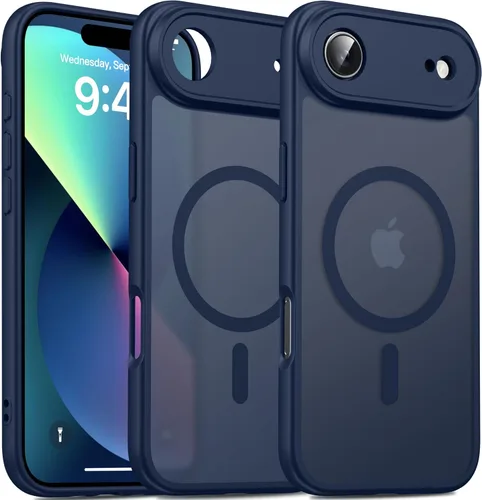 Vista 31 de Oterkin Funda magnética para Samsung Galaxy A17 mate, funda de teléfono A17 compatible con MagSafe esmerilada, translúcida, a prueba de golpes Negro
