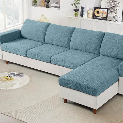 Vista 13 de Ruaozz Fundas de Cojines de Sofá para Sofá Seccional Fundas de Cojines de Asiento Elásticas Fundas de Sofá Lavables para Muebles Suaves