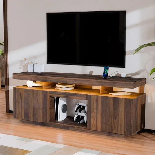 Vista 22 de HOMMPA Mesa de centro moderna con tapa elevable con almacenamiento para sala de estar, mesa de centro LED, mesa de comedor de madera con 2 cajones