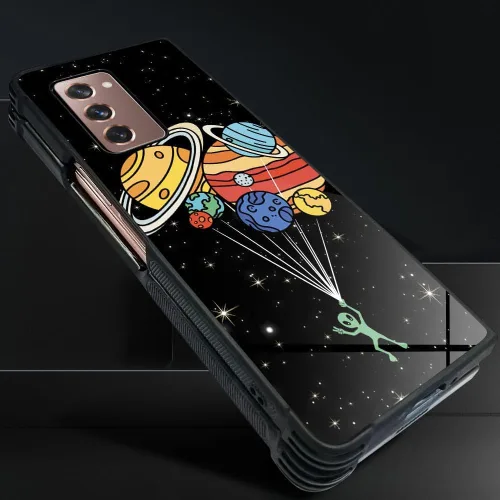 Vista 7 de Funda compatible con Samsung Galaxy Z Fold 2 5G, sistema solar de globo alienígena, diseño de patrón increíble, a prueba de golpes, antiarañazos