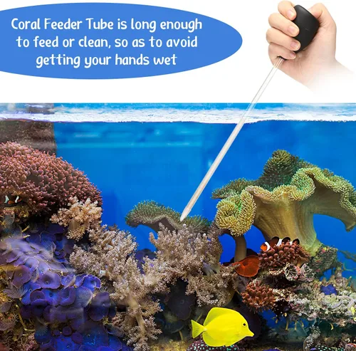 Vista 5 de Boao 2 juegos de pipetas largas para pecera, alimentador de alimentos de coral, jeringa larga, acuario, tubo de alimentación de coral para peces