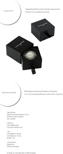 Vista 7 de Reloj Thomas-Alexandre Minimal Domed - Diseñador francés (azul marino), Francés