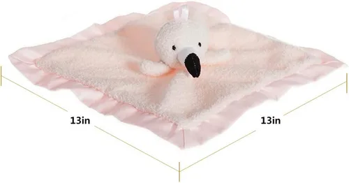 Vista 6 de Apricot Lamb Manta de seguridad de animales de peluche con diseño de pájaro flamenco, manta de personaje para guardería, de lujo, para acurrucarse