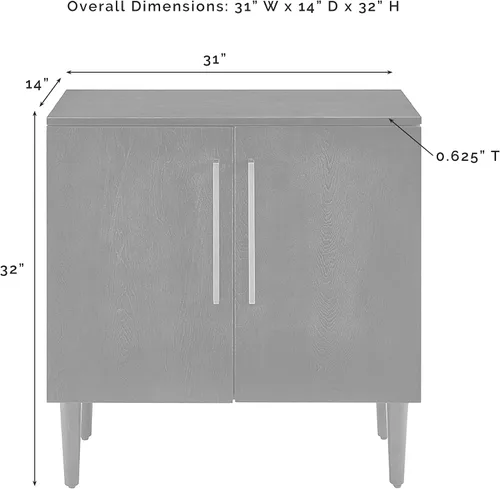 Vista 3 de Crosley Furniture Everett Accent - Armario de almacenamiento, soporte para tocadiscos, soporte para discos de vinilo, negro mate
