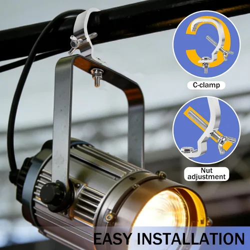 Vista 9 de 3 paquetes de abrazaderas para luces, equipos y accesorios de iluminación de escenario, abrazadera C de iluminación, abrazadera de poste de luz Dj