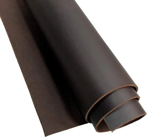 Vista 11 de Tas Trost 5/6 OZ 1.8-2.0mm Thick Cowhide Leather Pre-Cut Square Tooling Leathercraft, Crazy-Horse Leather Saddle Waxed Cow Skin DIY Craft 0.1 in