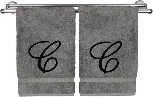 Vista 155 de Toalla de mano con monograma, regalo personalizado, 16 x 30 pulgadas, extra absorbente, 100% algodón turco, acabado de rizo suave, para baño, cocina
