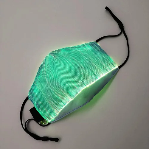 Vista 4 de Máscara LED para niños RGB LED de fibra óptica iluminada para fiestas Rave Halloween máscaras para niños y niñas