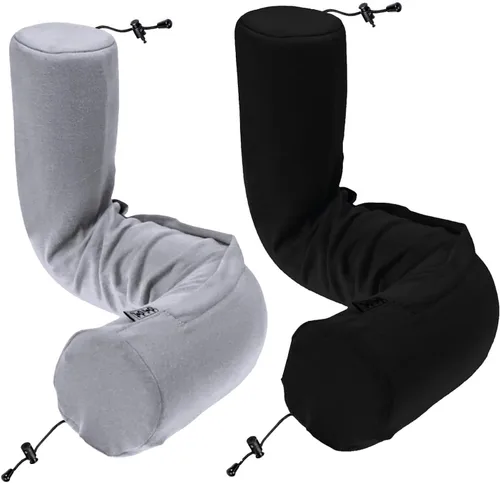 Vista 9 de Dot&Dot Almohada de viaje de espuma viscoelástica para aviones - Almohada de viaje para dormir - Almohada de avión para soporte de cuello, barbilla