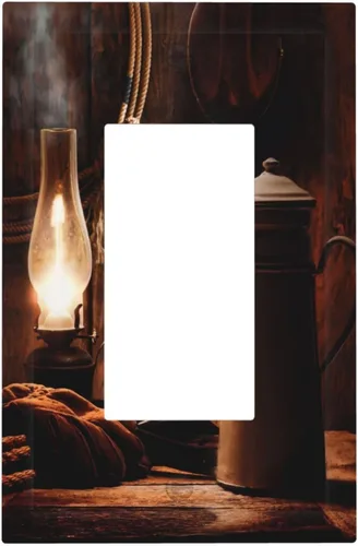 Vista 49 de Cubiertas de pared de lodge rústico retro con diseño de osos, ciervos y animales salvajes. Placas de pared dúplex simples para interruptor de luz.