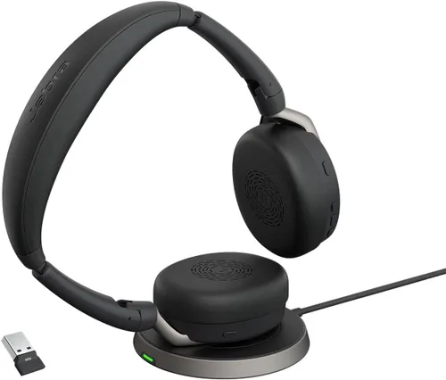 Vista 11 de Jabra Evolve2 65 Flex - Auriculares estéreo inalámbricos, Bluetooth, tecnología ClearVoice con cancelación de ruido y ANC híbrido, funciona