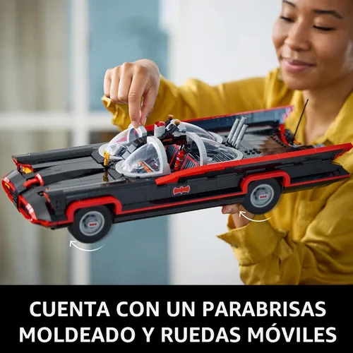 Vista 3 de LEGO DC Batman: The Classic TV Series Batmobile, DC Collectible Car, juego de construcción inspirado en el Batman clásico del programa de televisión