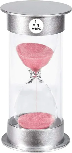 Vista 25 de Temporizador de arena de 1 minuto, reloj de arena de plástico de 1 minuto, reloj de arena pequeño de un minuto, temporizador de cristal de arena Azul
