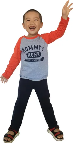 Vista 2 de Coralup Conjunto unisex de algodón de 2 piezas de camisa y pantalones de manga larga para niños pequeños