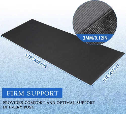 Vista 4 de Riakrum 20 tapetes de yoga para ejercicio, con correa de 68 x 24 pulgadas, tapete de yoga antideslizante para mujeres y hombres, suministros