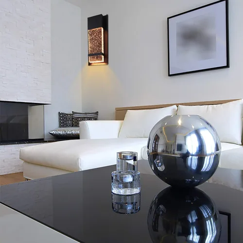 Vista 4 de Ciata Iluminación de aplique de pared – LED integrado que refleja la iluminación blanca cálida a través de cristal de burbujas – Lámpara de pared