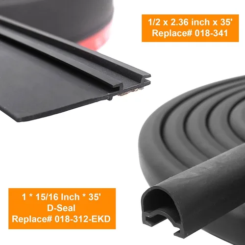 Vista 4 de Sello deslizante para caravana de repuesto 018-341 018-312-EKD D Seal 1 x 15/16 pulgadas x 35 pies, sello deslizante para limpiaparabrisas RV de 1/2