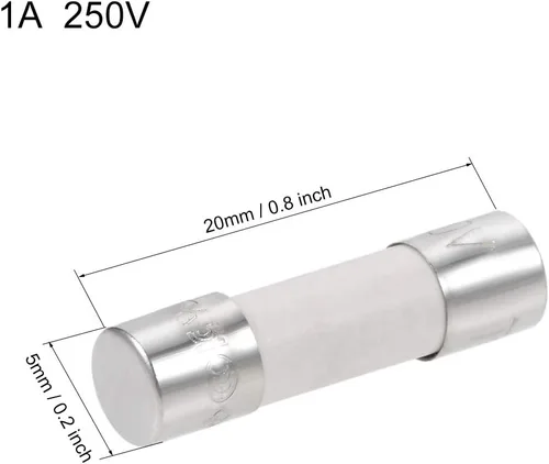 Vista 2 de uxcell Cartucho de cerámica fusibles 1A 250V 0.197x0.787 in lento golpe reemplazo para amplificador de audio estéreo cerámica 6 unids