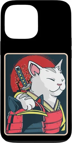 Vista 23 de Arte de gato japonés para iPhone 16 - Espada Katana - Anime Ninja Cat - Funda Catzilla