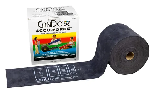 Vista 18 de CanDo 10-5918 AccuForce - Banda de ejercicio, rollo de 6 yardas, juego de 5 piezas, amarillo a negro