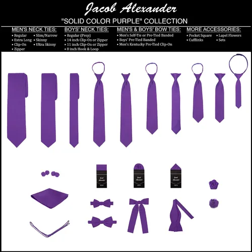Vista 6 de Jacob Alexander Pajarita de color liso para hombre, Negro