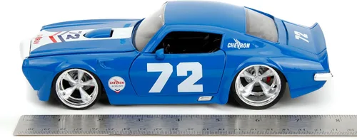 Vista 6 de Jada Big Time Muscle Chevron 1:24 1972 Pontiac Firebird - Coche fundido a presión, juguetes para niños y adultos (azul)