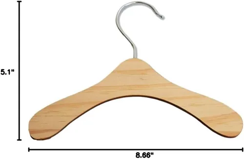 Vista 10 de Paquete de 5 perchas de madera, colgador de ropa para perros de 8.6 pulgadas, perchas pequeñas para vestido de muñeca, ropa, vestidos, accesorios (L)
