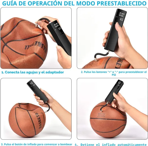 Vista 6 de Pumteck Electric Ball Pump, Smart Air Pump Portable Fast Ball Inflation with Precise Pressure Gauge and Digital LCD Display for Football Basketball