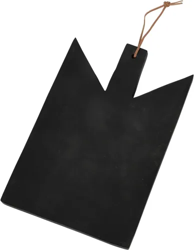 Vista 6 de Main + Mesa Tabla de cortar de madera geométrica con corbata de cuero Añejado oscuro