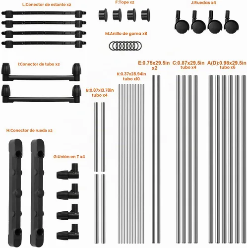 Vista 8 de Perchero de doble barra para colgar ropa, estante portátil para armario de carga máxima de 77 libras, perchero de metal resistente para dormitorio