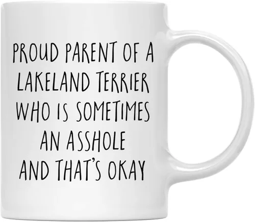 Vista 115 de Andaz Press Funny Dog - Taza de café de 11 onzas, regalo de broma, orgulloso padre de un afenpinscher que es a veces un gilipollas y eso está bien