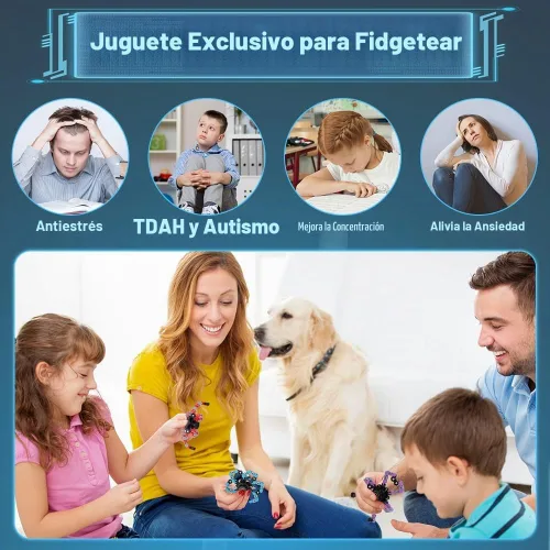Vista 5 de Juguete giratorio transformable para niños y adultos, juguete giratorio de cadena robot deformable para niños y niñas, juguetes sensoriales