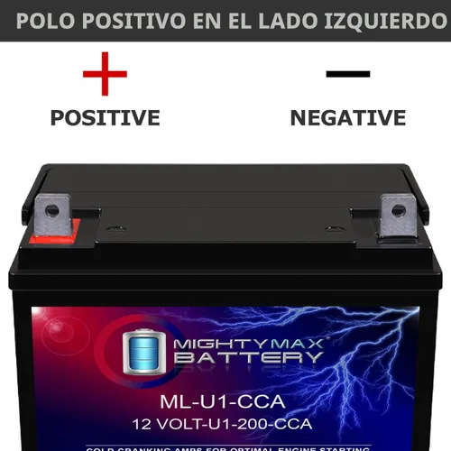 Vista 4 de ML-U1-CCA - Batería SLA AGM recargable de 12 voltios, 200 CCA, terminal de tuerca y perno (NB)