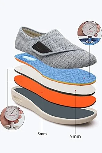 Vista 2 de Yibobay Zapatos para diabéticos para mujer, zapatos anchos X-Wide para mujeres mayores, zapatos anchos para mujer, zapatos de caminar con cierre